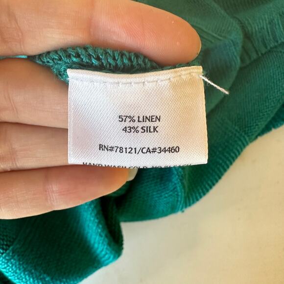 Eileen Fisher Womens Blue Linen Silk Cardigan Size Small Petite Striped Simple - Picture 11 of 13